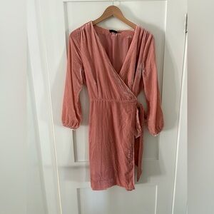 J. CREW | Velvet Pink Wrap Dress size 8 V neck